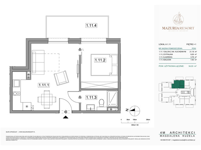 Mieszkanie w inwestycji Mikołajki Family Resort, symbol 1.11 » nportal.pl