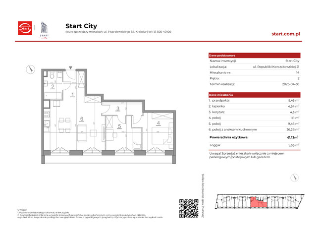 Mieszkanie w inwestycji Start City Etap IV, symbol 21/14 » nportal.pl