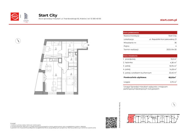 Mieszkanie w inwestycji Start City Etap IV, symbol 21/36 » nportal.pl