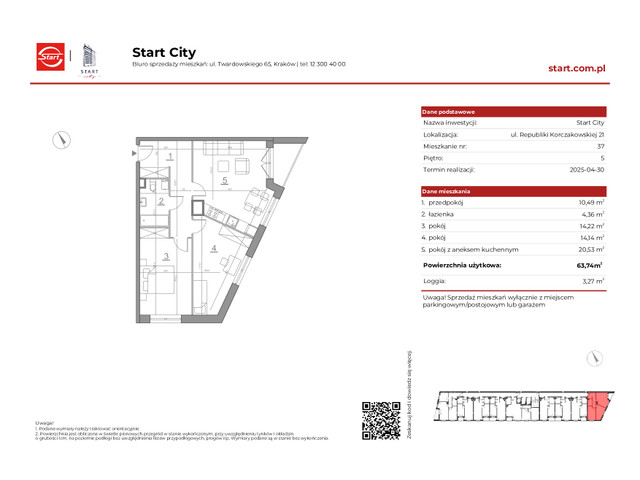 Mieszkanie w inwestycji Start City Etap IV, symbol 21/37 » nportal.pl