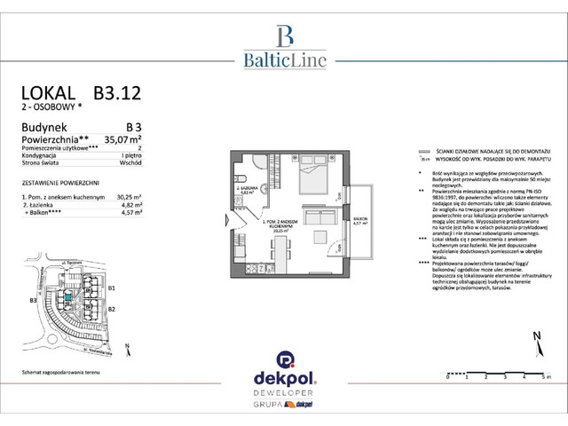 Mieszkanie w inwestycji Baltic Line, budynek Rezerwacja, symbol B3.12 » nportal.pl