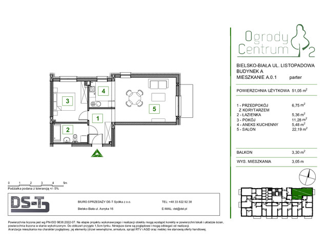 Mieszkanie w inwestycji Ogrody Centrum 2, symbol A.0.1 » nportal.pl