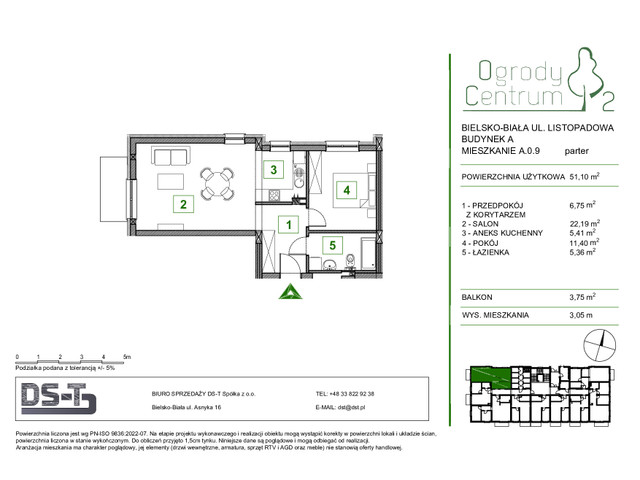 Mieszkanie w inwestycji Ogrody Centrum 2, symbol A.0.9 » nportal.pl