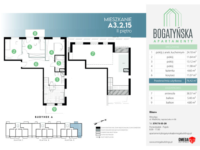Mieszkanie w inwestycji Bogatyńska Apartamenty, budynek PROMOCJA!, symbol A3.2.15 » nportal.pl