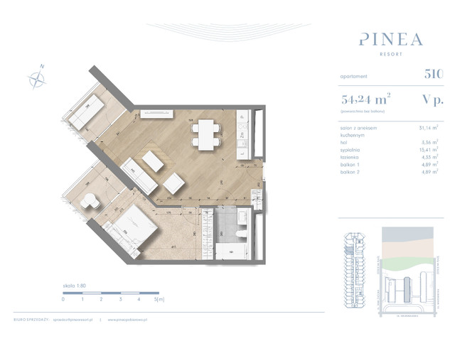 Mieszkanie w inwestycji PINEA Apartments | Apartamenty tuż pr..., budynek Pinea / apartament przy plaży, symbol 510 » nportal.pl