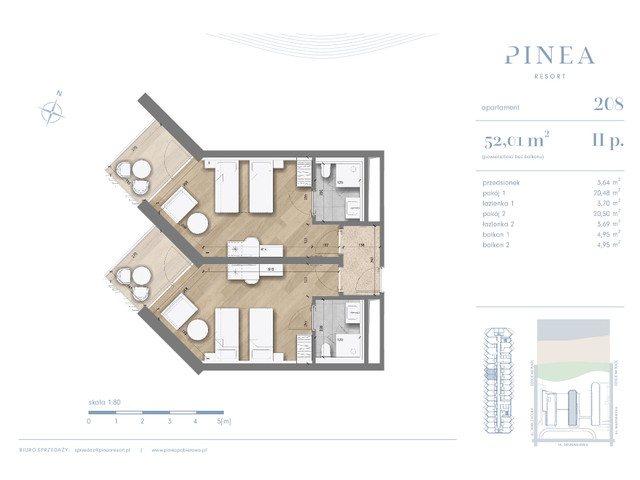 Mieszkanie w inwestycji PINEA Apartments | Apartamenty tuż pr..., budynek Pinea / apartament przy plaży, symbol 208 » nportal.pl