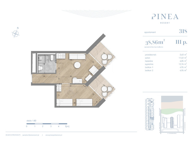 Mieszkanie w inwestycji PINEA Apartments | Apartamenty tuż pr..., budynek Pinea / apartament przy plaży, symbol 318 » nportal.pl