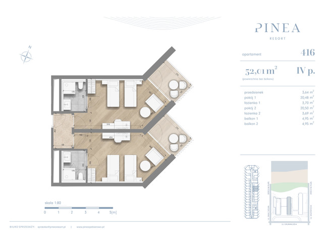 Mieszkanie w inwestycji PINEA Apartments | Apartamenty tuż pr..., symbol 416 » nportal.pl