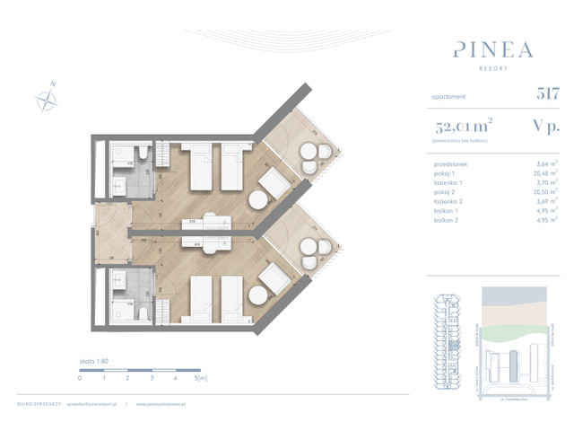 Mieszkanie w inwestycji PINEA Apartments | Apartamenty tuż pr..., symbol 517 » nportal.pl