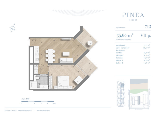 Mieszkanie w inwestycji PINEA Apartments | Apartamenty tuż pr..., symbol 713 » nportal.pl