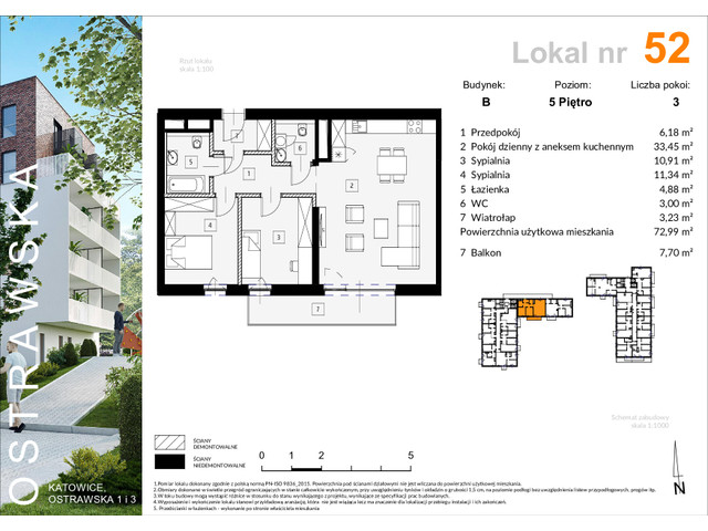 Mieszkanie w inwestycji Ostrawska 1, symbol B_M52 » nportal.pl
