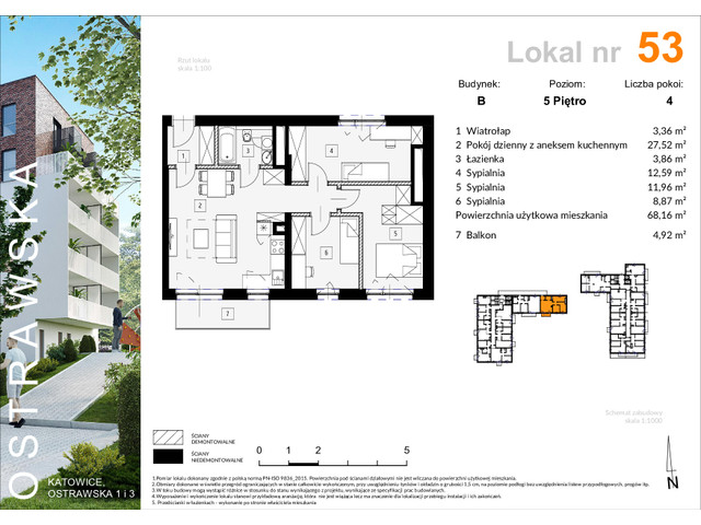 Mieszkanie w inwestycji Ostrawska 1, symbol B_M53 » nportal.pl