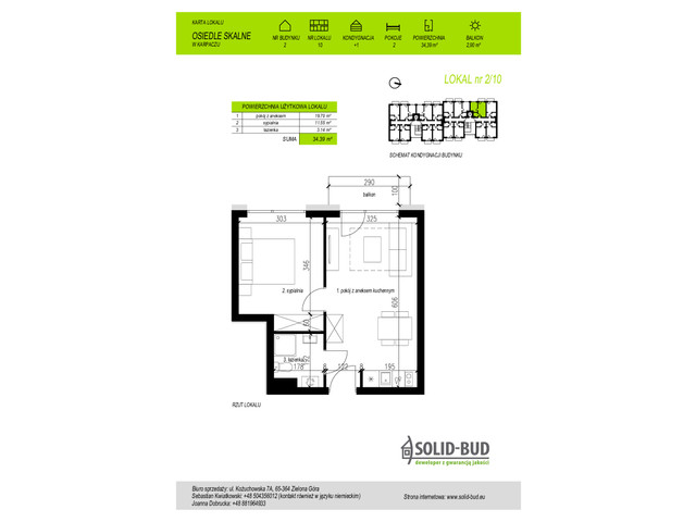 Mieszkanie w inwestycji Osiedle Skalne. Apartamenty z pompą c..., budynek Rezerwacja, symbol 2/10 » nportal.pl