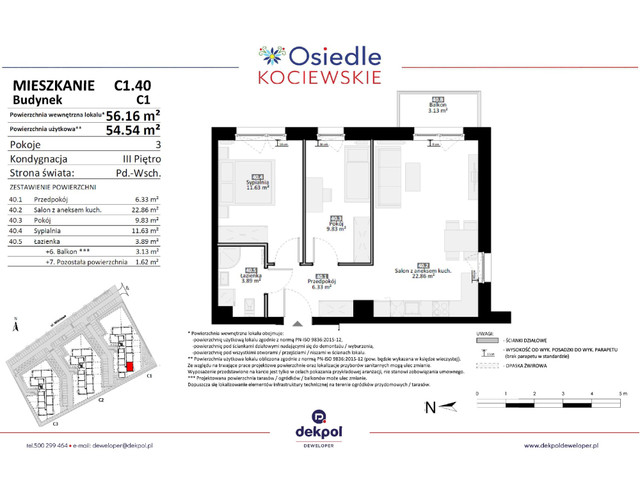 Mieszkanie w inwestycji Osiedle Kociewskie etap III, budynek Rezerwacja, symbol C1.40 » nportal.pl