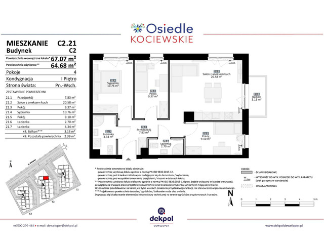 Mieszkanie w inwestycji Osiedle Kociewskie etap III, budynek Promocja!, symbol C2.21 » nportal.pl