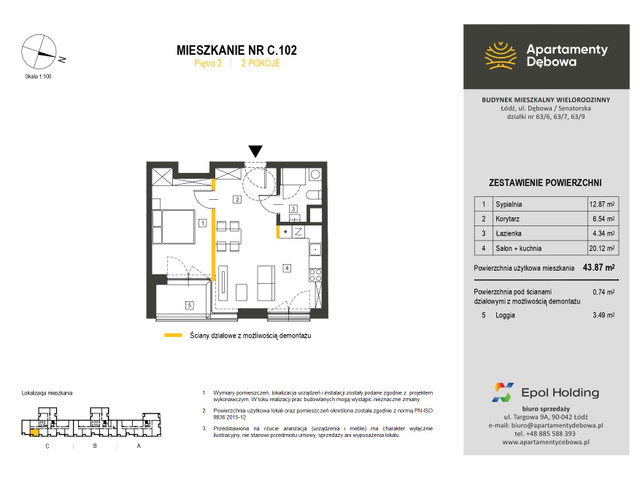 Mieszkanie w inwestycji Apartamenty Dębowa, symbol C.102 » nportal.pl