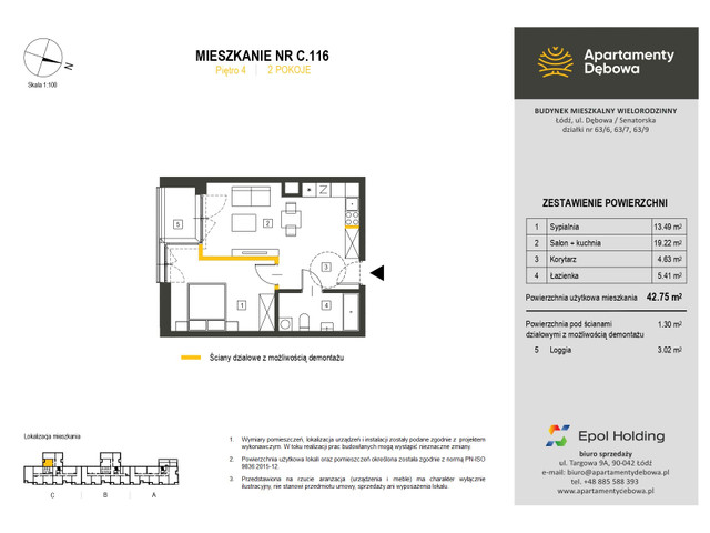Mieszkanie w inwestycji Apartamenty Dębowa, symbol C.116 » nportal.pl