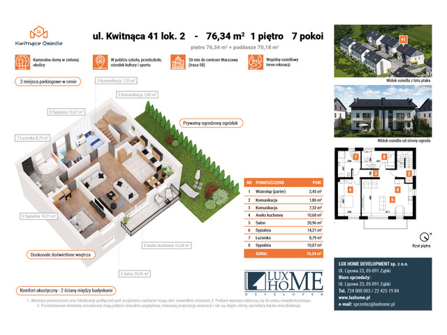 Mieszkanie w inwestycji Kwitnące Osiedle, budynek 2-poziomowe - własny ogródek - kredyt 2%, symbol 41/2 » nportal.pl