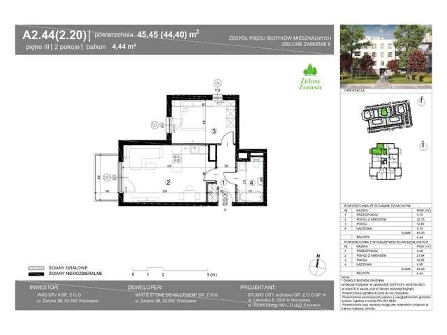 Mieszkanie w inwestycji Zielone Zamienie Etap VIII, symbol A2_44 » nportal.pl