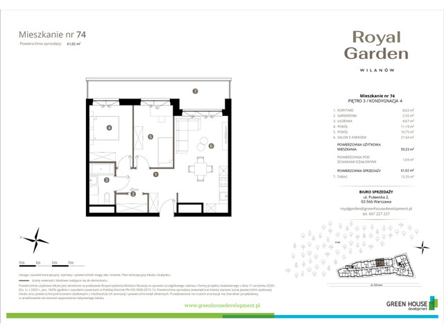 Mieszkanie w inwestycji Royal Garden Wilanów, symbol M.74 » nportal.pl