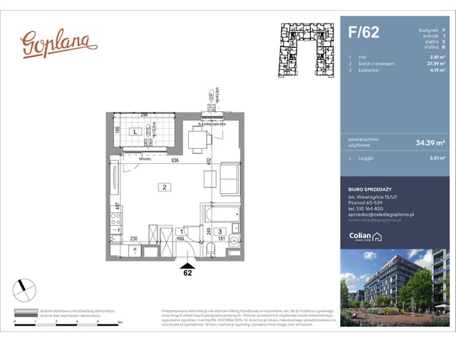 Mieszkanie w inwestycji Goplana, symbol F62 » nportal.pl