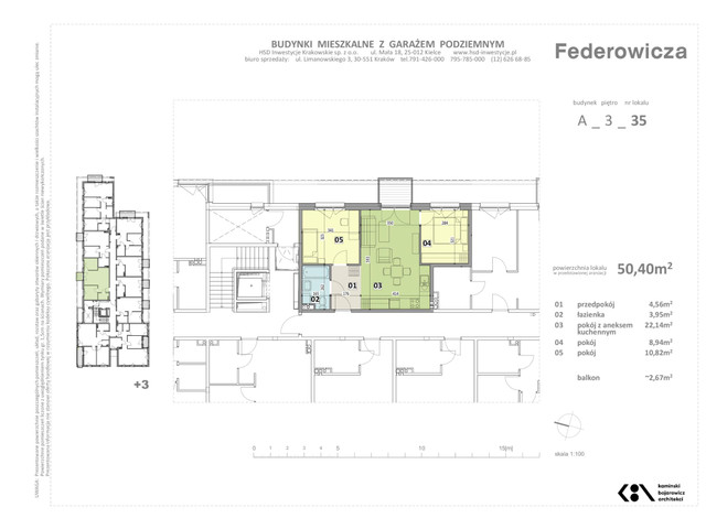 Mieszkanie w inwestycji Federowicza – Ruczaj Park, budynek Rezerwacja., symbol A.35 » nportal.pl