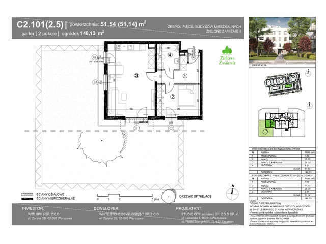Mieszkanie w inwestycji Zielone Zamienie Etap VIII, symbol C2_101 » nportal.pl