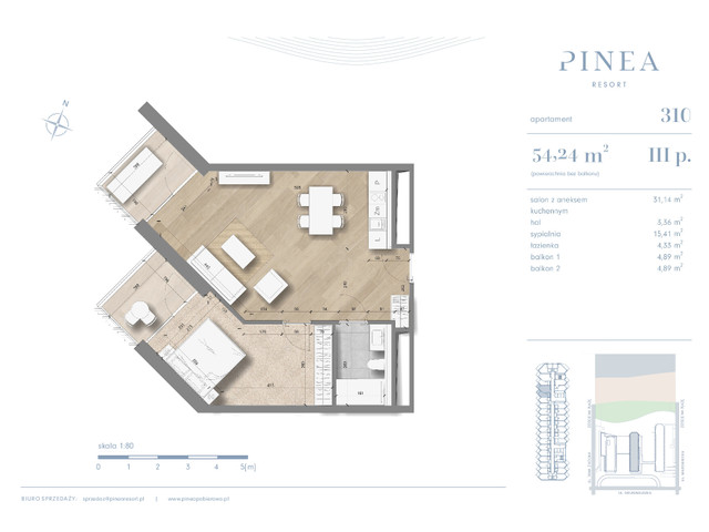 Mieszkanie w inwestycji PINEA Apartments | Apartamenty tuż pr..., budynek Pinea / apartament przy plaży, symbol 310 » nportal.pl