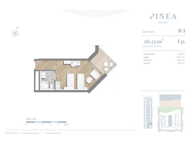 Mieszkanie w inwestycji PINEA Apartments | Apartamenty tuż pr..., budynek Pinea / apartament przy plaży, symbol 101 » nportal.pl