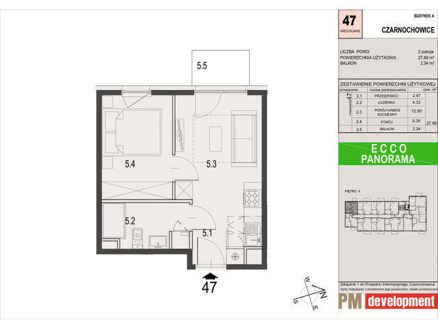 Mieszkanie w inwestycji ECCO PANORAMA, symbol A.47 » nportal.pl