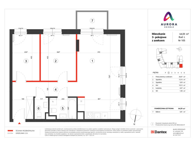 Mieszkanie w inwestycji Osiedle Aurora, symbol A-L1-LM-105 » nportal.pl