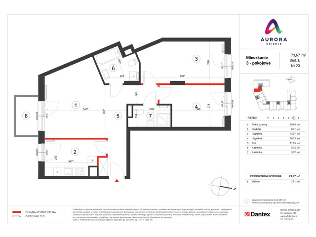 Mieszkanie w inwestycji Osiedle Aurora, symbol A-L1-LM-23 » nportal.pl