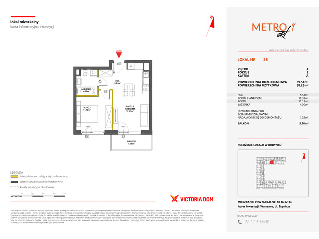 Mieszkanie w inwestycji METRO ART, symbol 9M.28 » nportal.pl