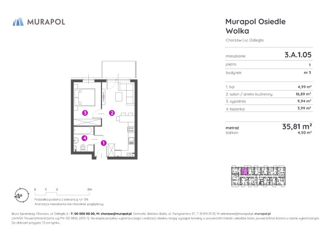 Mieszkanie w inwestycji Murapol Osiedle Wolka, symbol 3.A.1.05 » nportal.pl