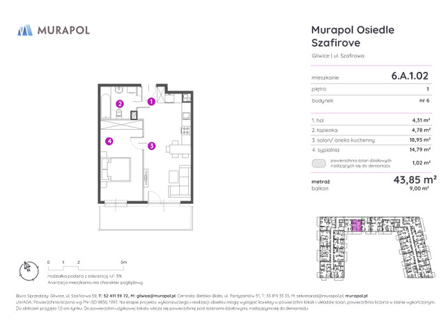 Mieszkanie w inwestycji Murapol Osiedle Szafirove, symbol 6.A.1.02 » nportal.pl