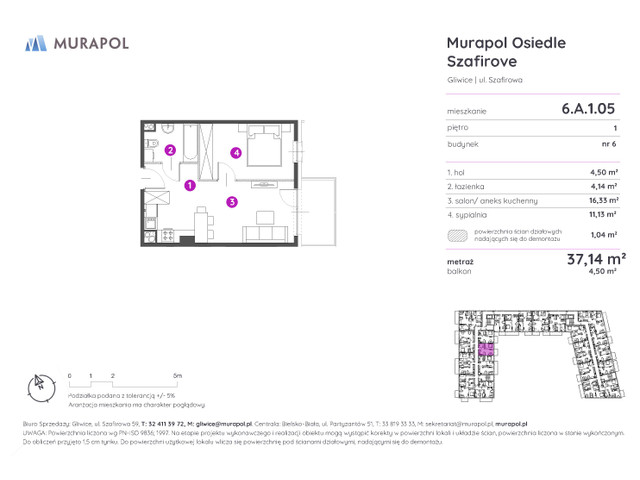 Mieszkanie w inwestycji Murapol Osiedle Szafirove, symbol 6.A.1.05 » nportal.pl