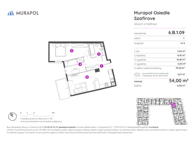 Mieszkanie w inwestycji Murapol Osiedle Szafirove, symbol 6.B.1.09 » nportal.pl