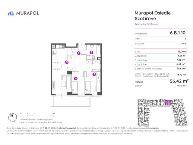 Mieszkanie w inwestycji Murapol Osiedle Szafirove, symbol 6.B.1.10 » nportal.pl