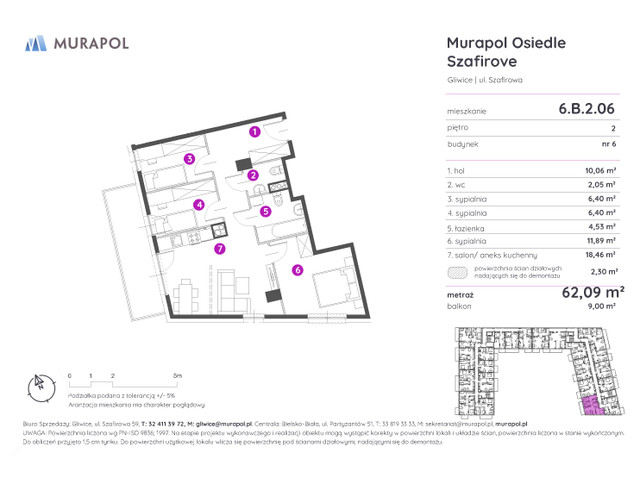 Mieszkanie w inwestycji Murapol Osiedle Szafirove, symbol 6.B.2.06 » nportal.pl