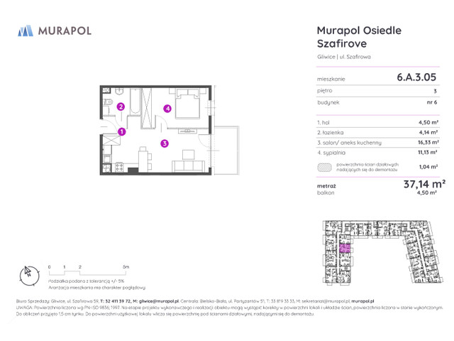 Mieszkanie w inwestycji Murapol Osiedle Szafirove, symbol 6.A.3.05 » nportal.pl