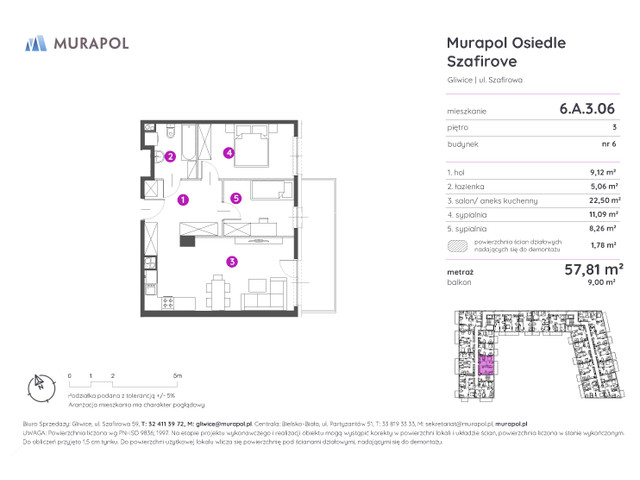 Mieszkanie w inwestycji Murapol Osiedle Szafirove, symbol 6.A.3.06 » nportal.pl