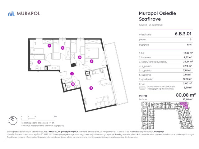 Mieszkanie w inwestycji Murapol Osiedle Szafirove, symbol 6.B.3.01 » nportal.pl