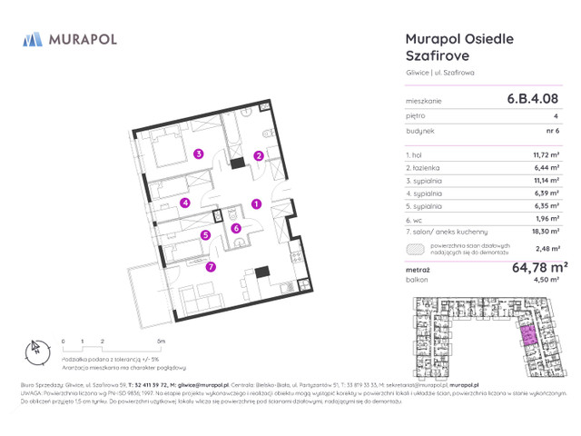 Mieszkanie w inwestycji Murapol Osiedle Szafirove, symbol 6.B.4.08 » nportal.pl