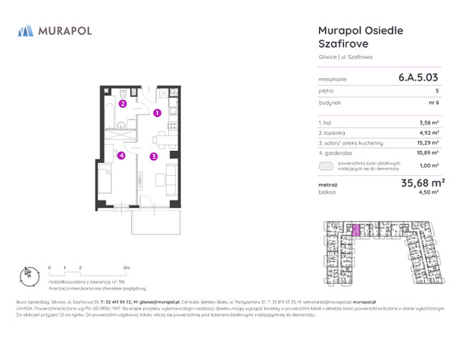 Mieszkanie w inwestycji Murapol Osiedle Szafirove, symbol 6.A.5.03 » nportal.pl