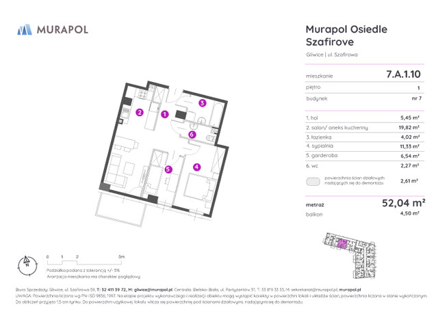 Mieszkanie w inwestycji Murapol Osiedle Szafirove, symbol 7.A.1.10 » nportal.pl