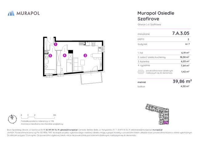 Mieszkanie w inwestycji Murapol Osiedle Szafirove, symbol 7.A.3.05 » nportal.pl