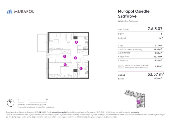 Mieszkanie w inwestycji Murapol Osiedle Szafirove, symbol 7.A.3.07 » nportal.pl