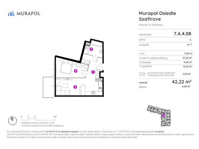Mieszkanie w inwestycji Murapol Osiedle Szafirove, symbol 7.A.4.08 » nportal.pl