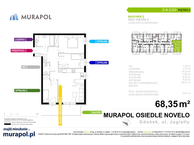 Mieszkanie w inwestycji Murapol Osiedle Novelo, symbol 2.A.3.03 » nportal.pl
