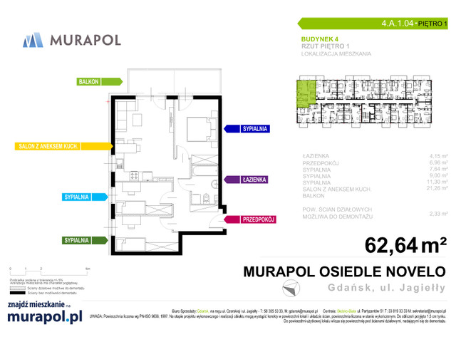 Mieszkanie w inwestycji Murapol Osiedle Novelo, symbol 4.A.1.04 » nportal.pl